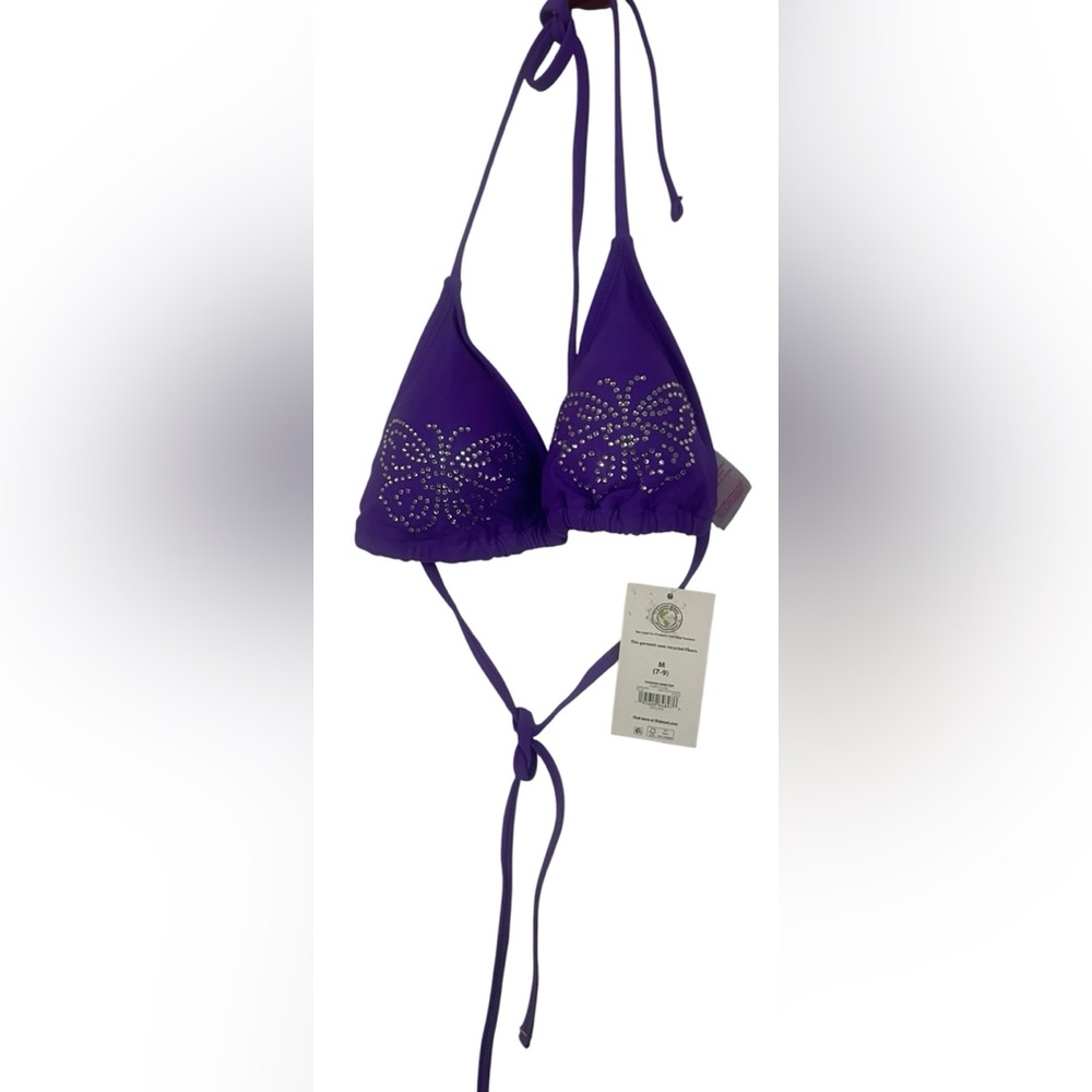 No Boundaries Bikini Top Bundle Set of 2 NWT Medium (7-9) Purple & Black